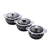 3Pcs Casserole Set - Black